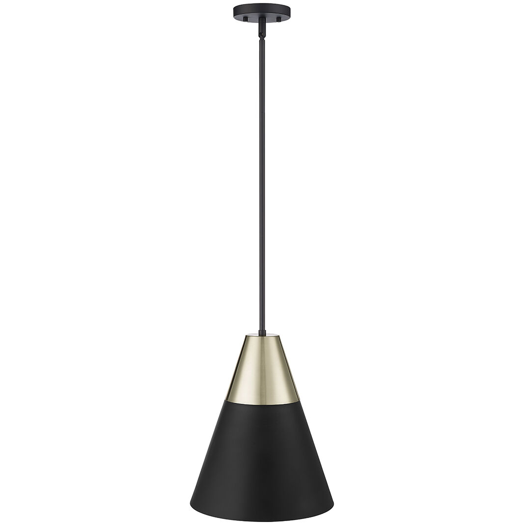 Annos 1 Light 12 inch Matte Black/Modern Gold Pendant Ceiling Light